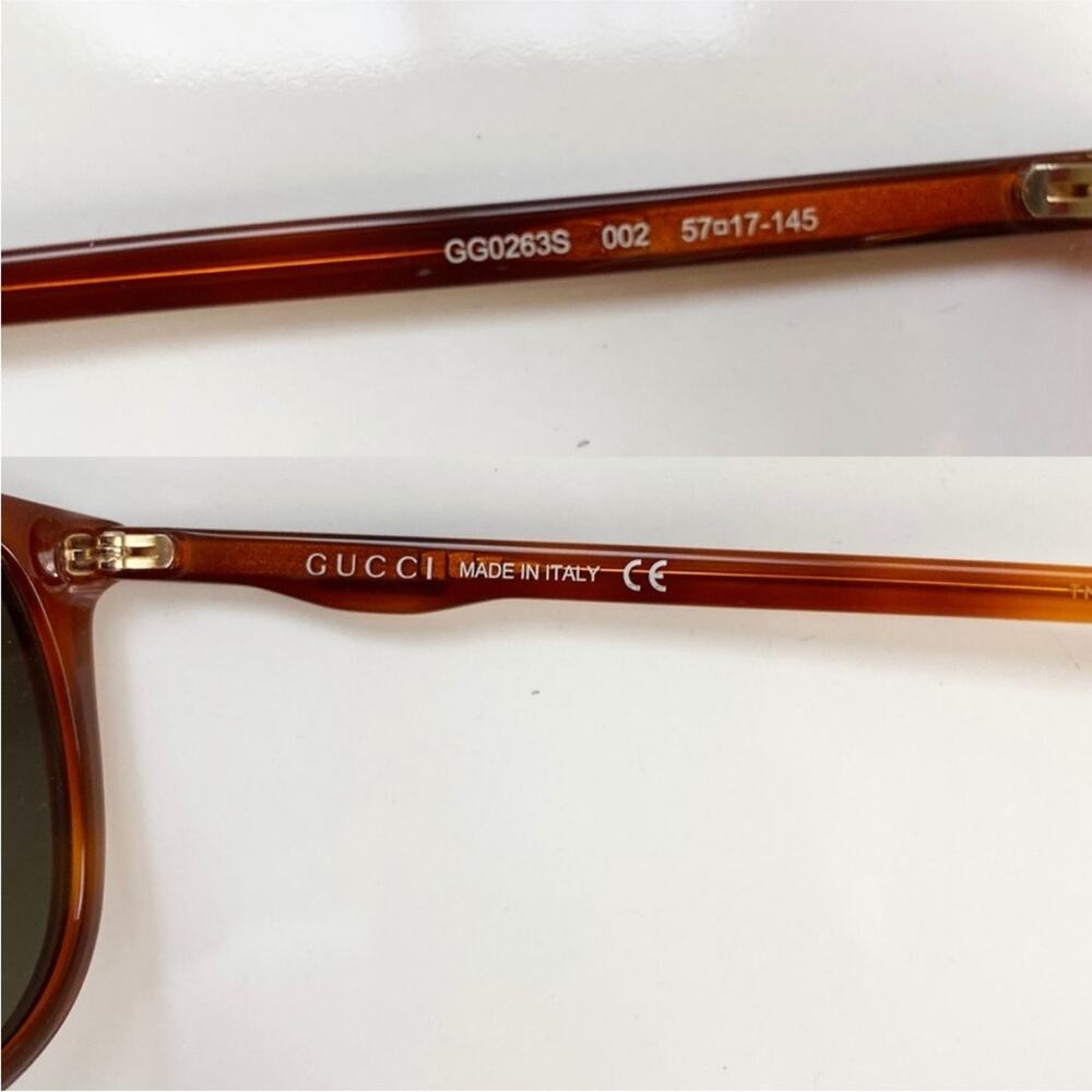 Gucci 57mm Havana Sunglasses with Brown Lenses, EUC, MSRP $370 - Picture 8 of 8